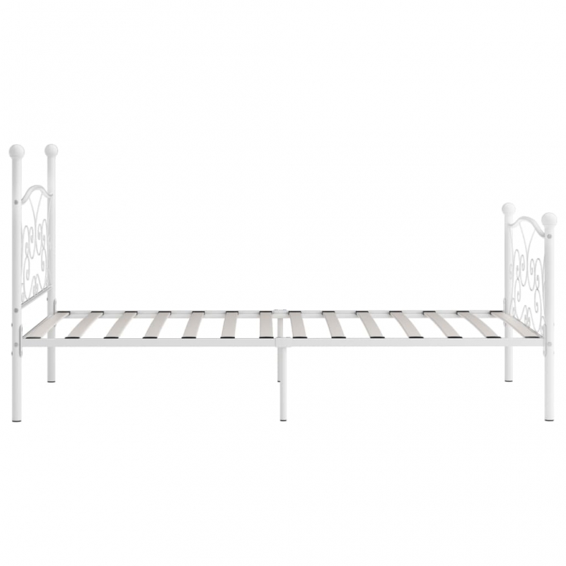Bettgestell mit Lattenrost Weiß Metall 90 x 200 cm