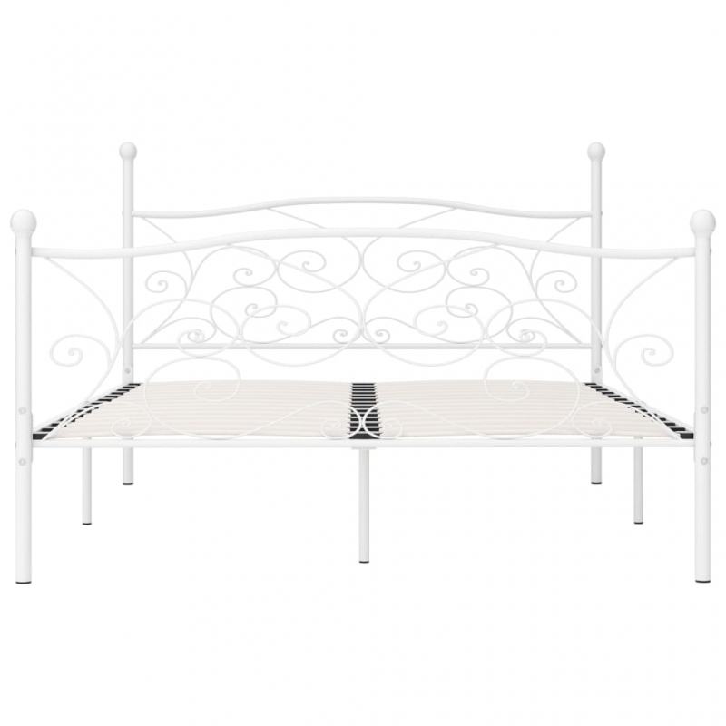 Bettgestell mit Lattenrost Weiß Metall 180 × 200 cm