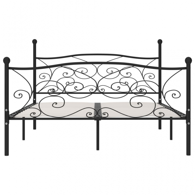 Bettgestell mit Lattenrost Schwarz Metall 200 × 200 cm