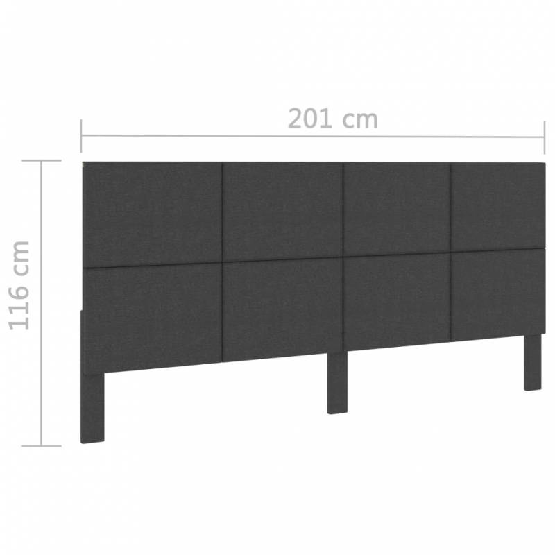 Kopfteil Getuftet Dunkelgrau Stoff 200 x 200 cm