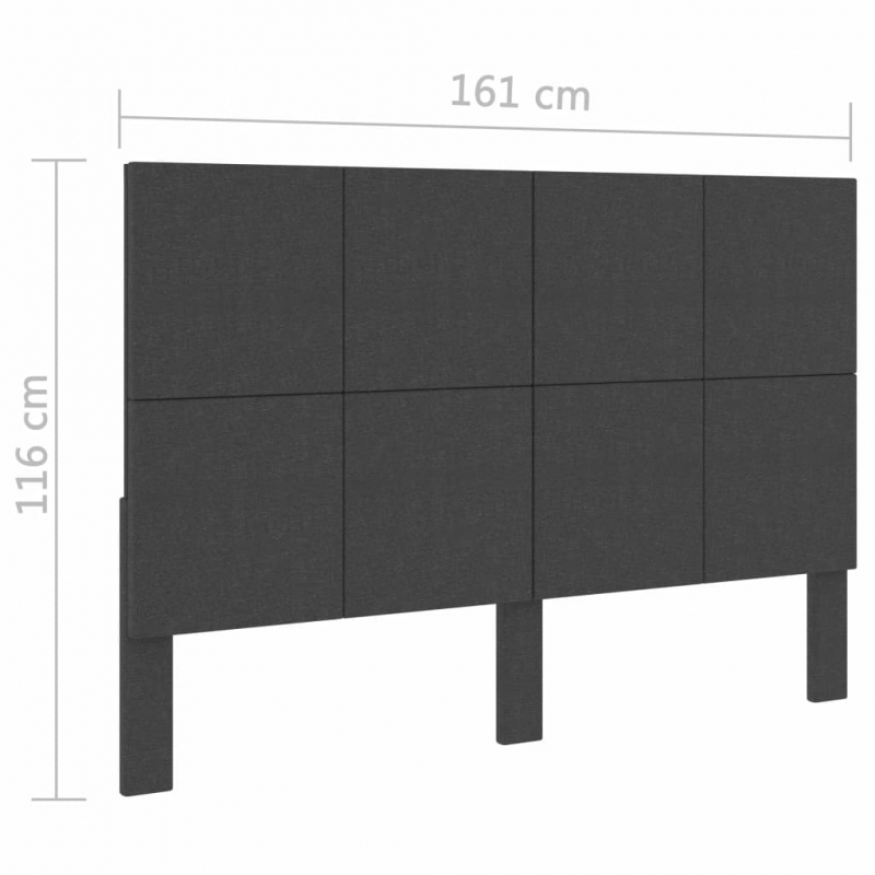 Kopfteil Dunkelgrau Stoff 160×200 cm