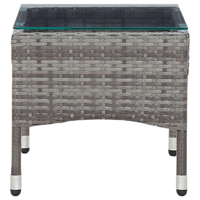Couchtisch Grau 60x40x36 cm Poly Rattan