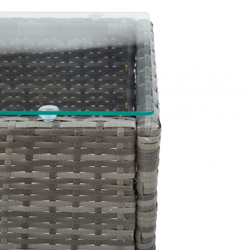 Couchtisch Grau 60x40x36 cm Poly Rattan
