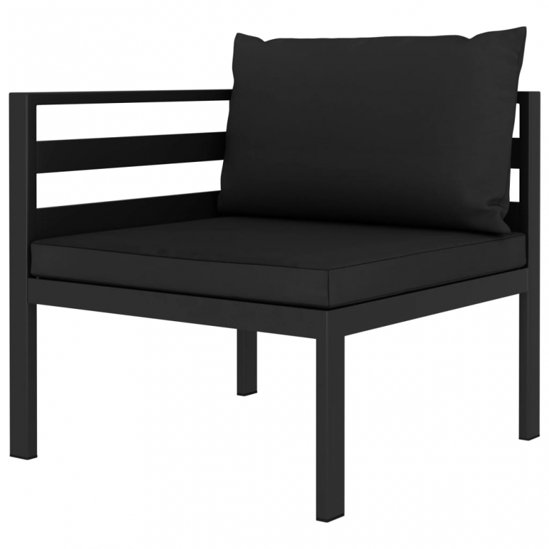 2-tlg. Garten-Sofagarnitur mit Auflagen Aluminium Anthrazit