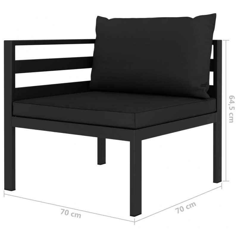 2-tlg. Garten-Sofagarnitur mit Auflagen Aluminium Anthrazit