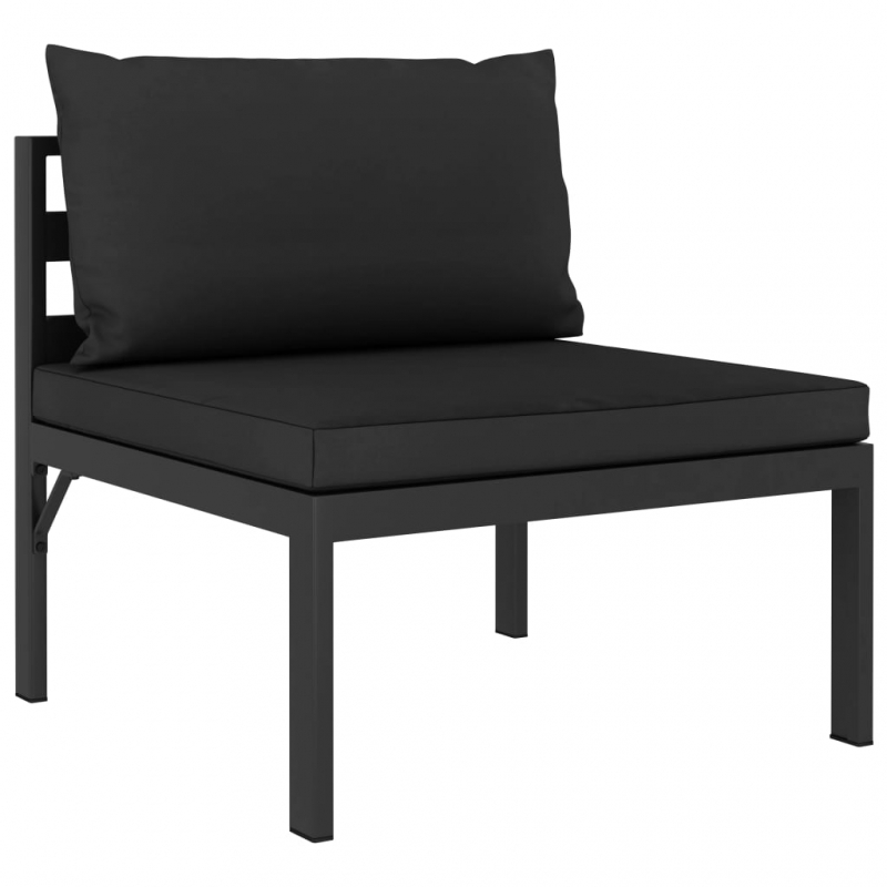 Modular-Sofa-Mittelteil mit Kissen Aluminium Anthrazit