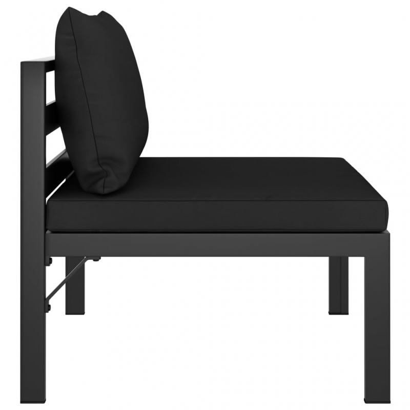 Modular-Sofa-Mittelteil mit Kissen Aluminium Anthrazit