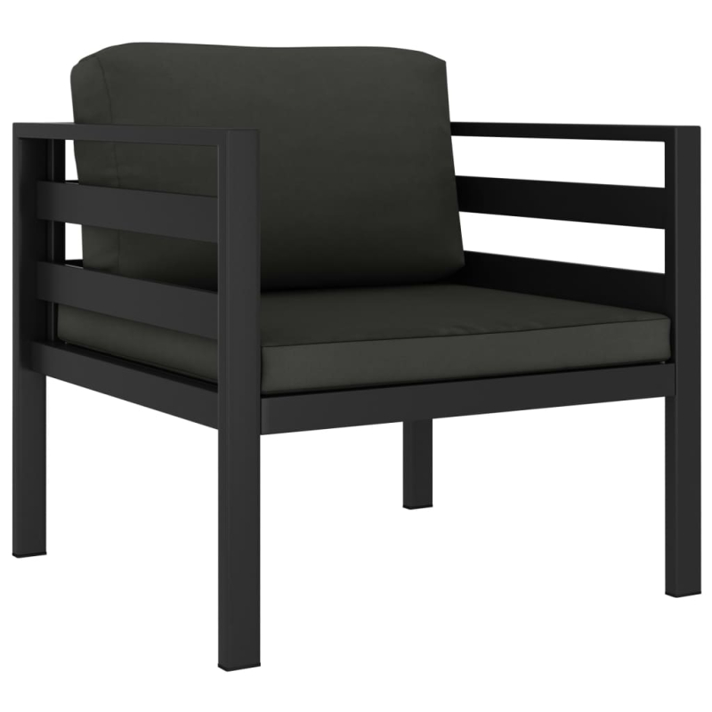 Einzelsofa mit Kissen Aluminium Anthrazit