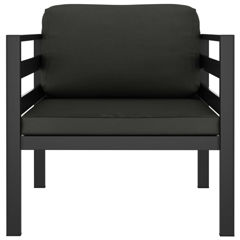 Einzelsofa mit Kissen Aluminium Anthrazit