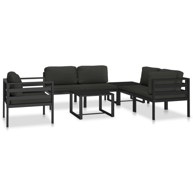 Einzelsofa mit Kissen Aluminium Anthrazit
