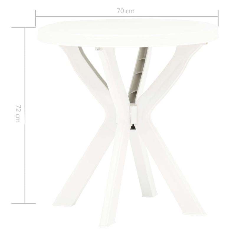 Bistrotisch Weiß Ø70 cm Kunststoff