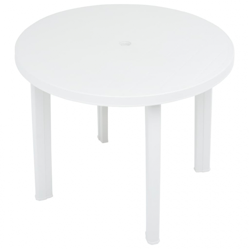 Gartentisch Weiß 89 cm Kunststoff