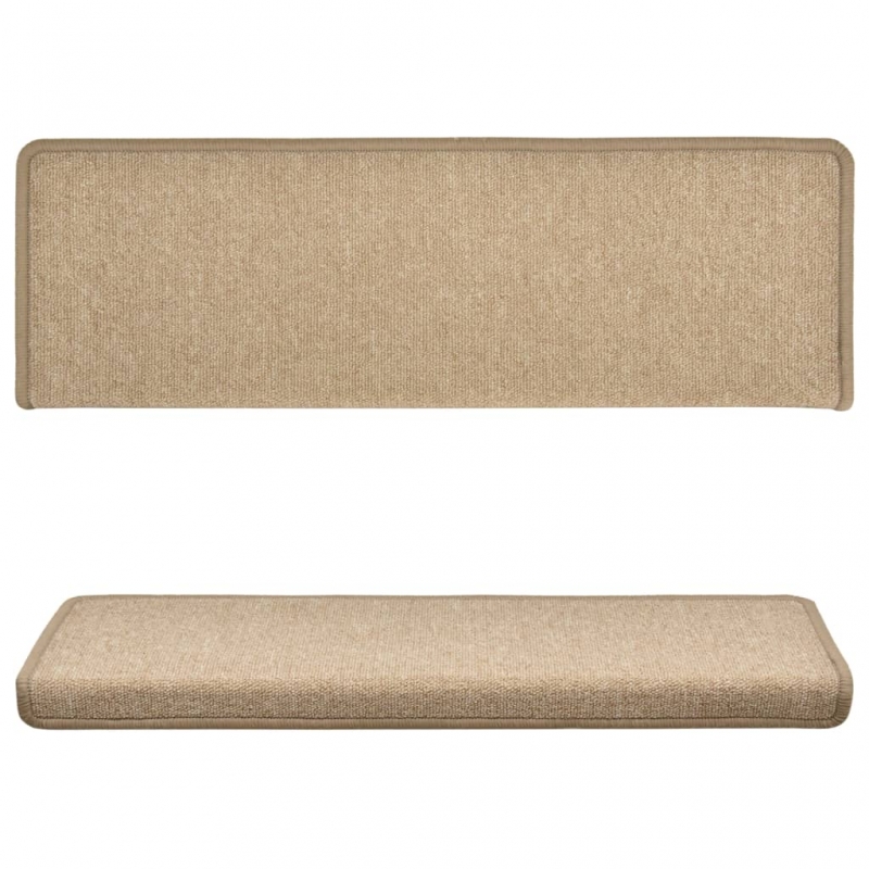 Teppich-Treppenstufen 15 Stk. 65x21x4 cm Taupe