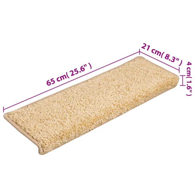 Teppich-Treppenstufen 15 Stk. 65x21x4 cm Braun