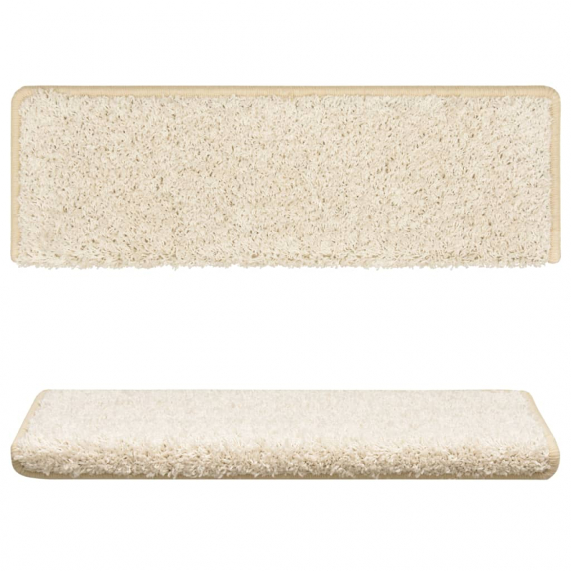 Treppenmatten 15 Stk. 65x21x4 cm Weiß