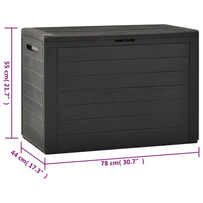 Gartentruhe Anthrazit 78x44x55 cm