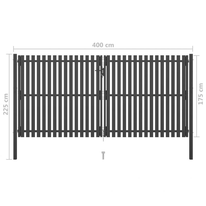 Gartentor Stahl 4x2,25 m Anthrazit