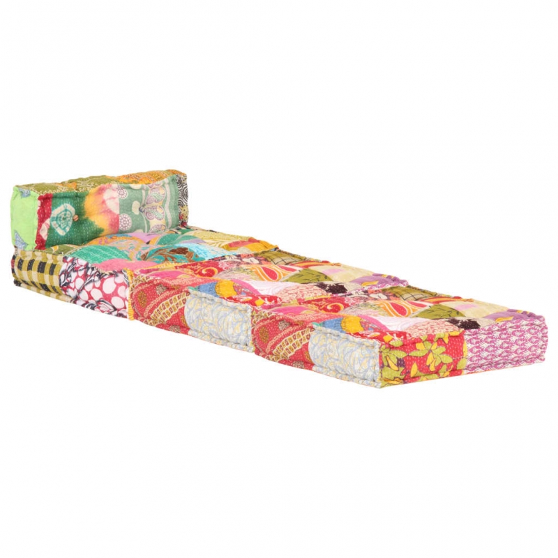 Modularer Pouf Patchwork Stoff