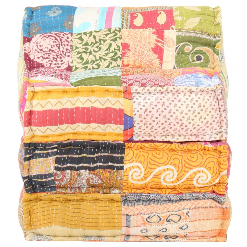 Modularer Pouf Patchwork Stoff