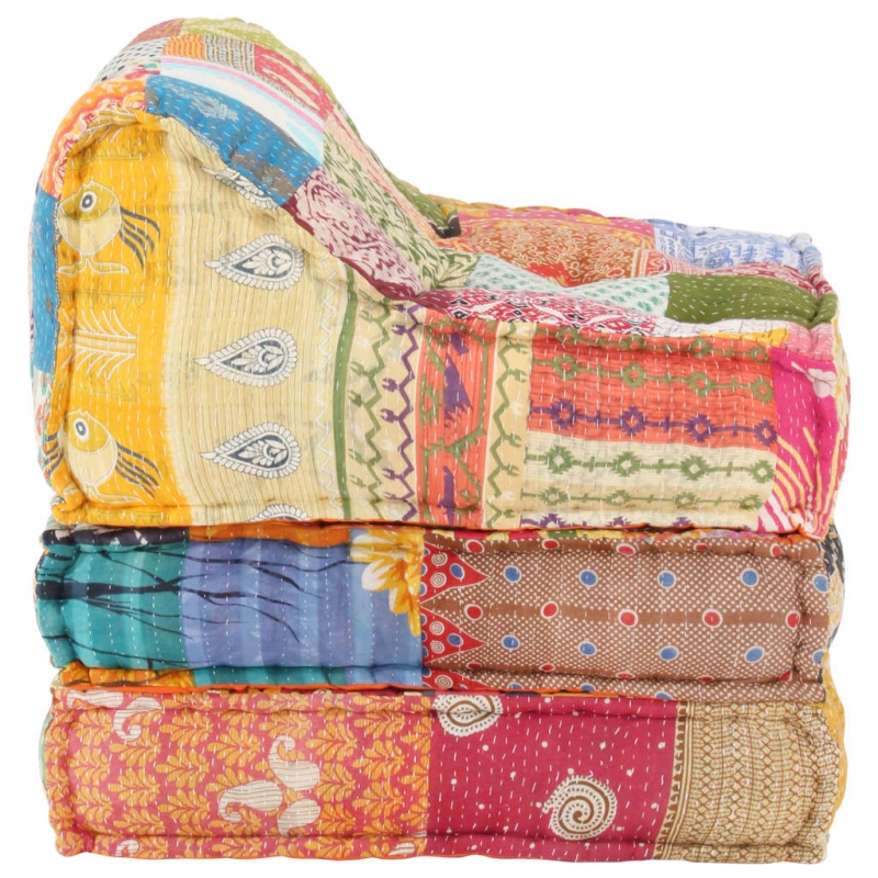 Modularer Pouf Patchwork Stoff