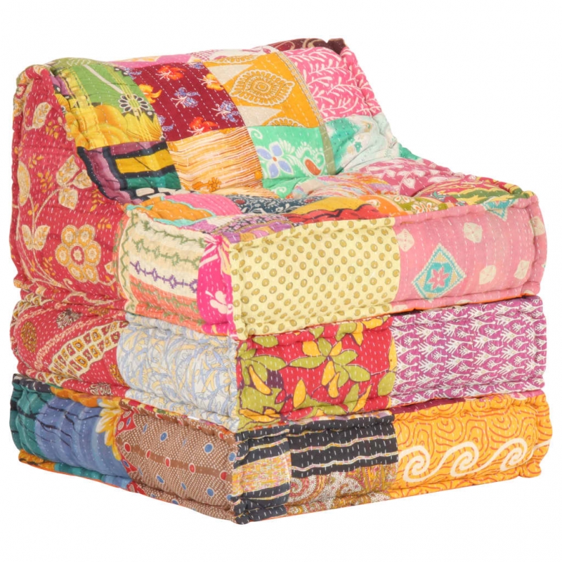 Modularer Pouf Patchwork Stoff