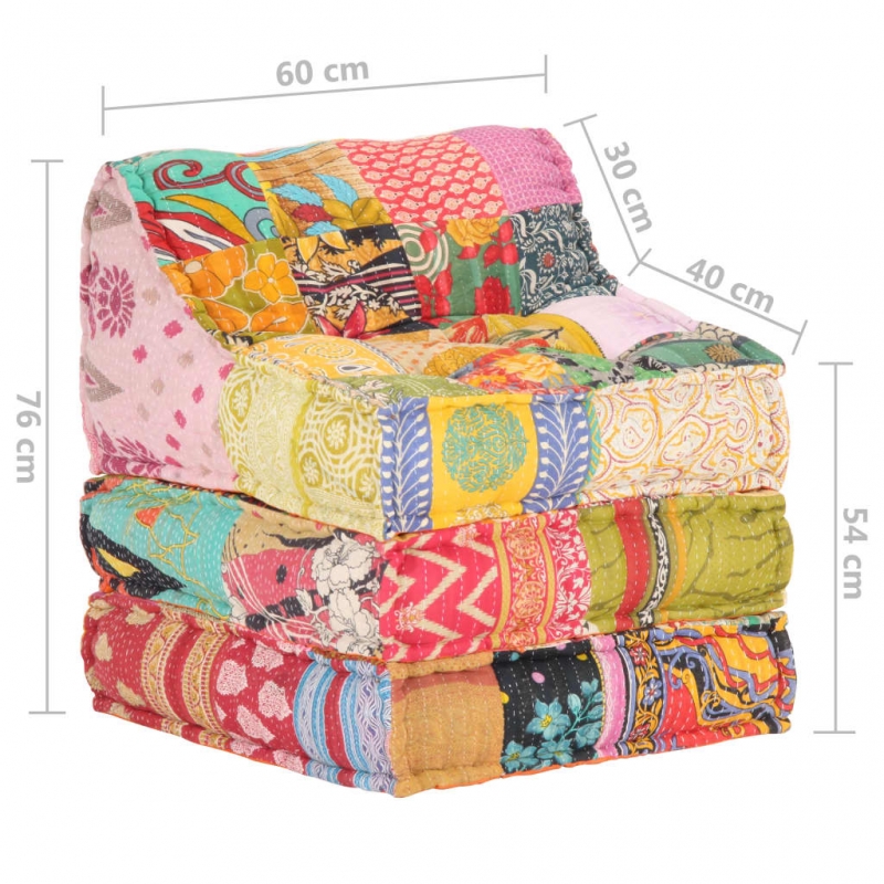 Modularer Pouf Patchwork Stoff
