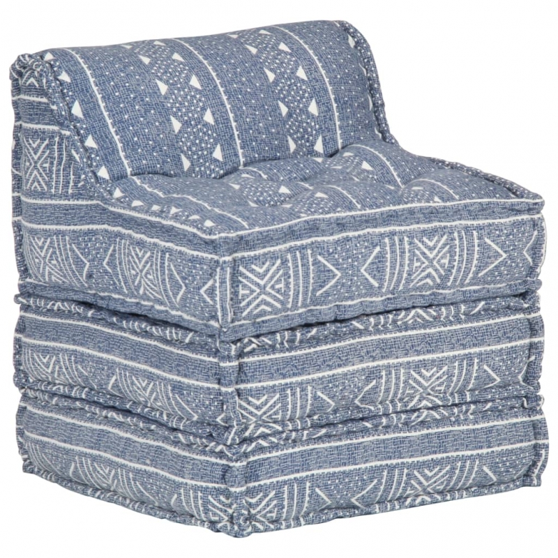 Modularer Pouf Indigo Stoff