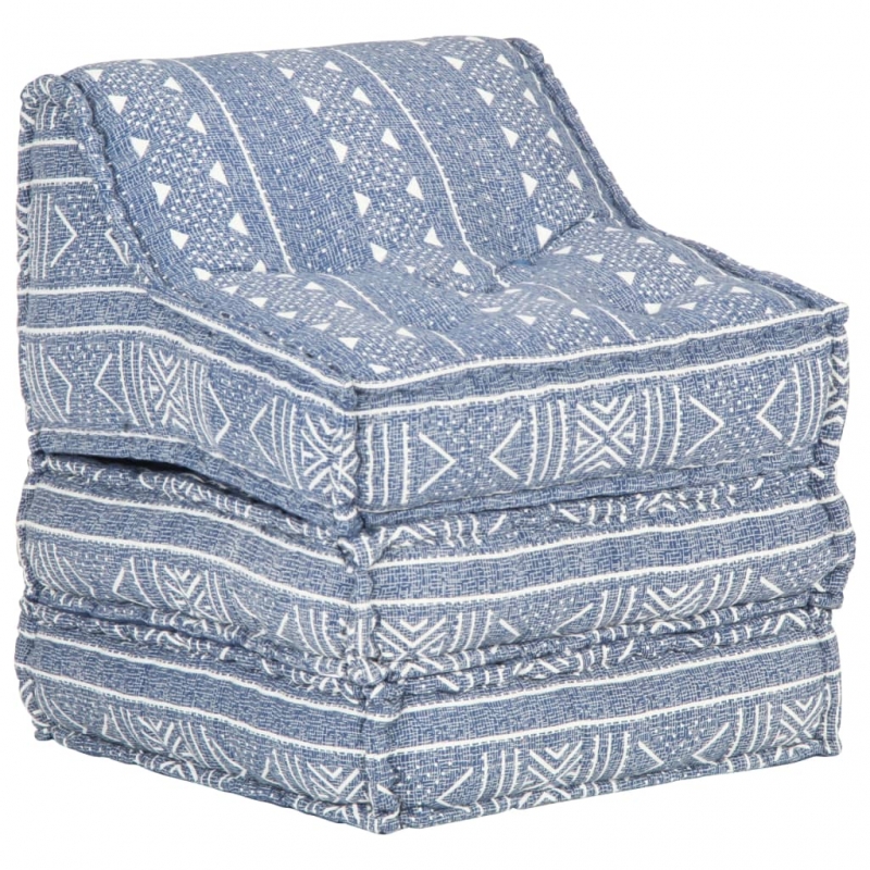 Modularer Pouf Indigo Stoff