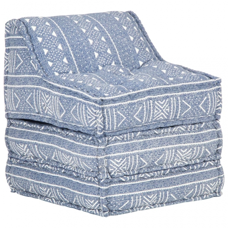Modularer Pouf Indigo Stoff