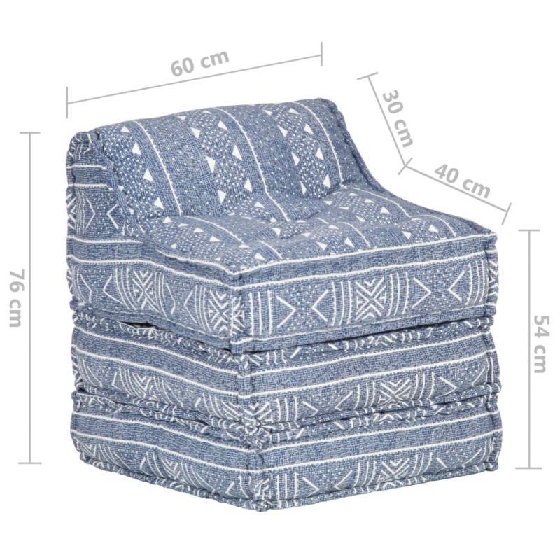 Modularer Pouf Indigo Stoff