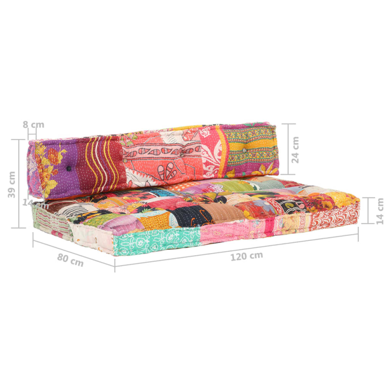 Palettensofa-Auflage Mehrfarbig Stoff Patchwork