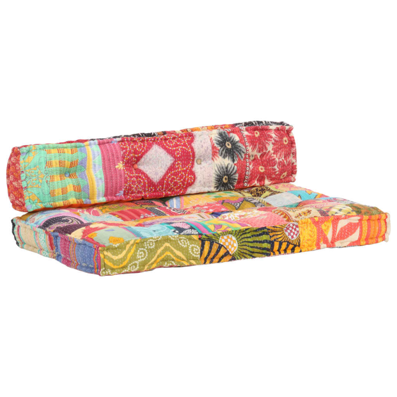 Palettensofa-Auflage Mehrfarbig Stoff Patchwork