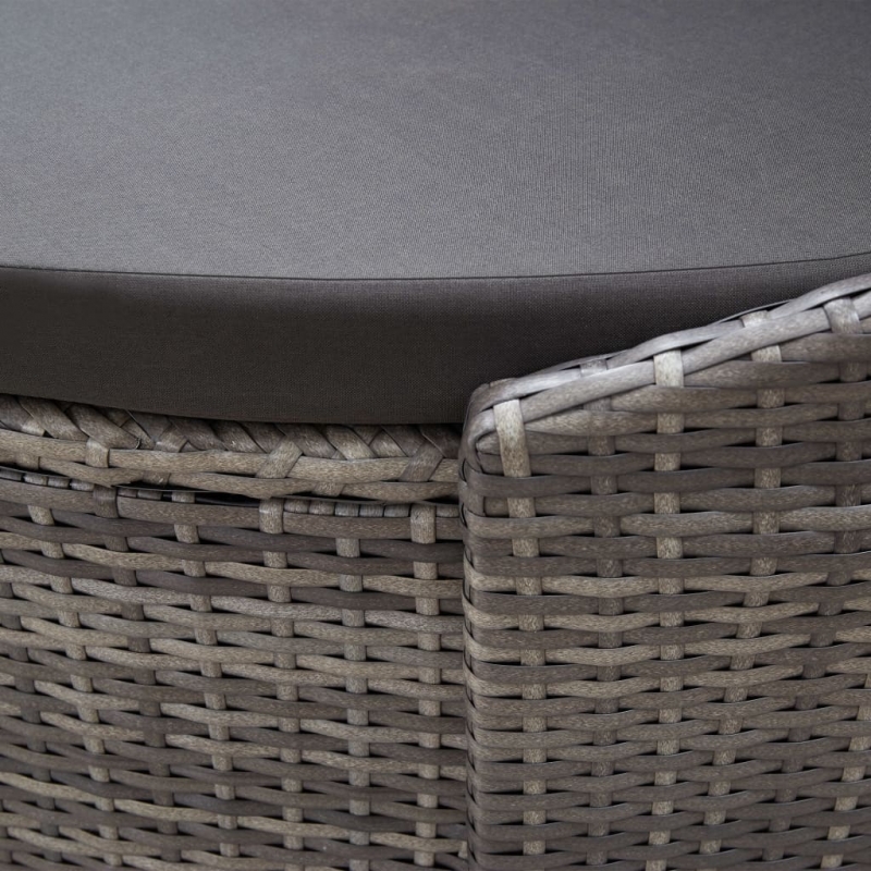 Outdoor-Loungebett mit Dach Grau