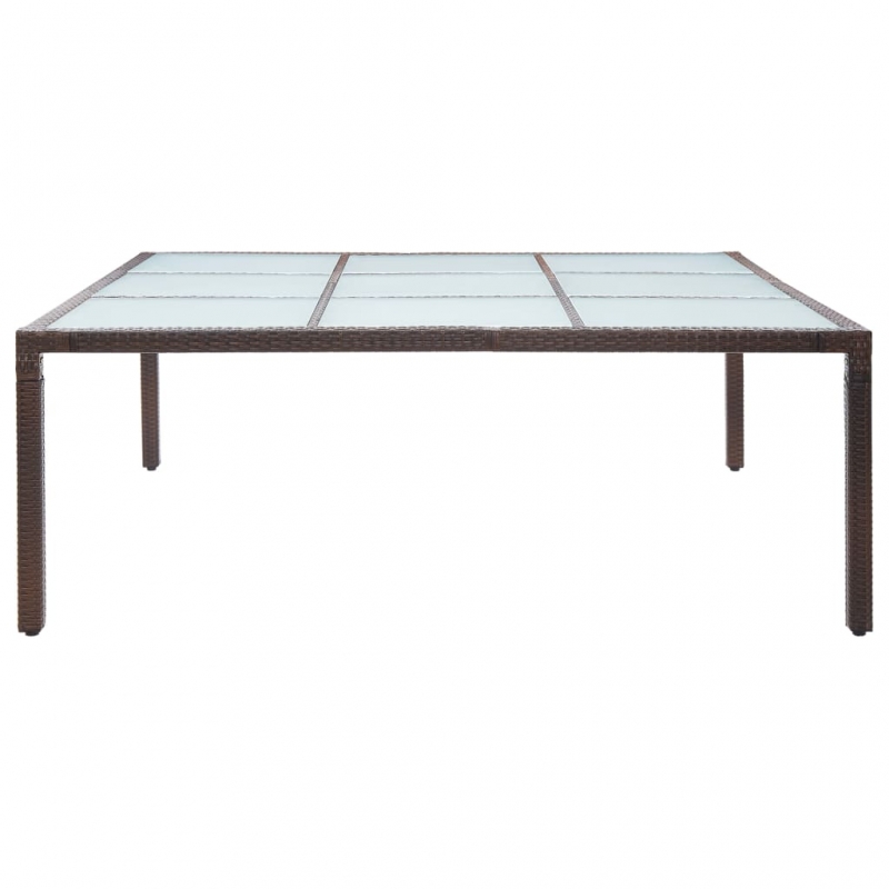 Garten-Esstisch Braun 200×200×74 cm Poly Rattan