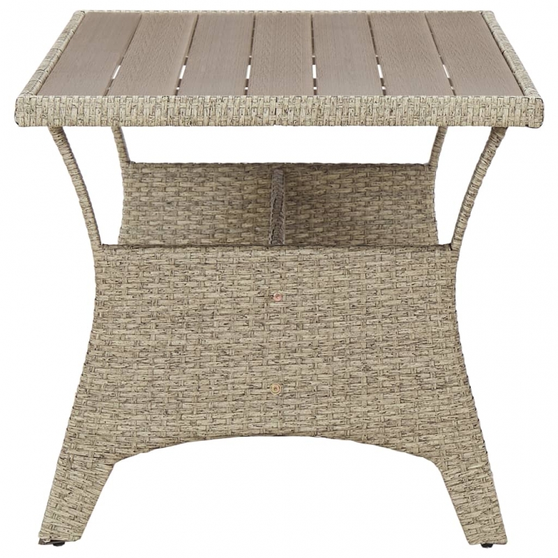 Gartentisch Grau 130x70x66 cm Poly Rattan