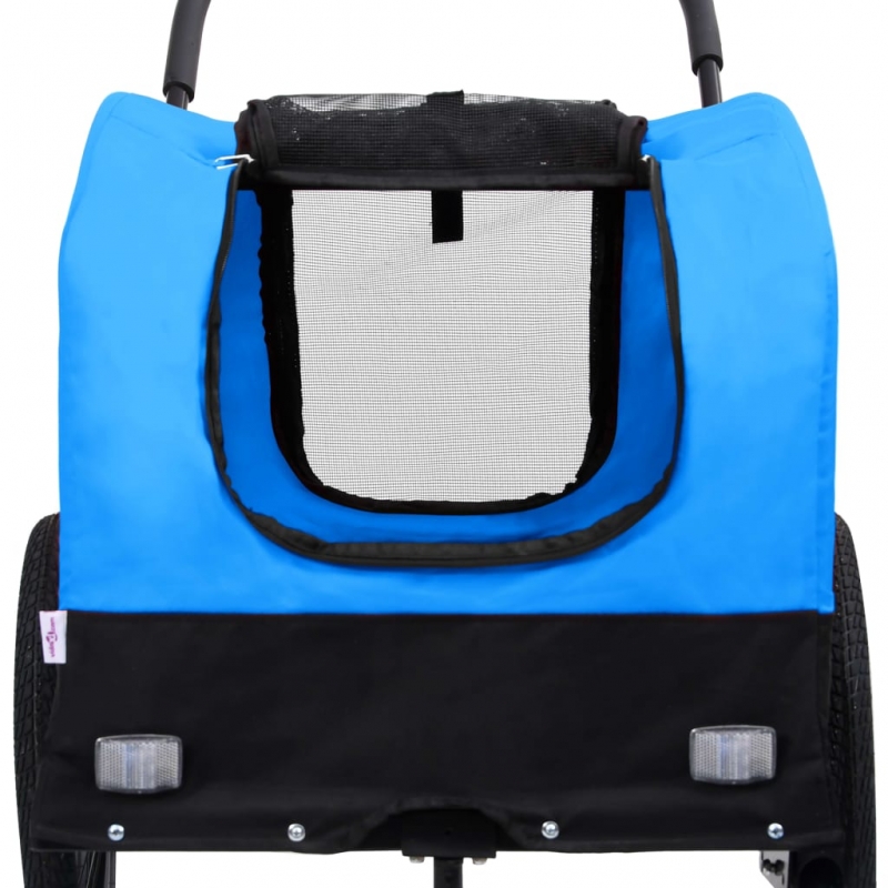 2-in-1 Tier-Fahrradanhänger und Jogger Blau und Schwarz