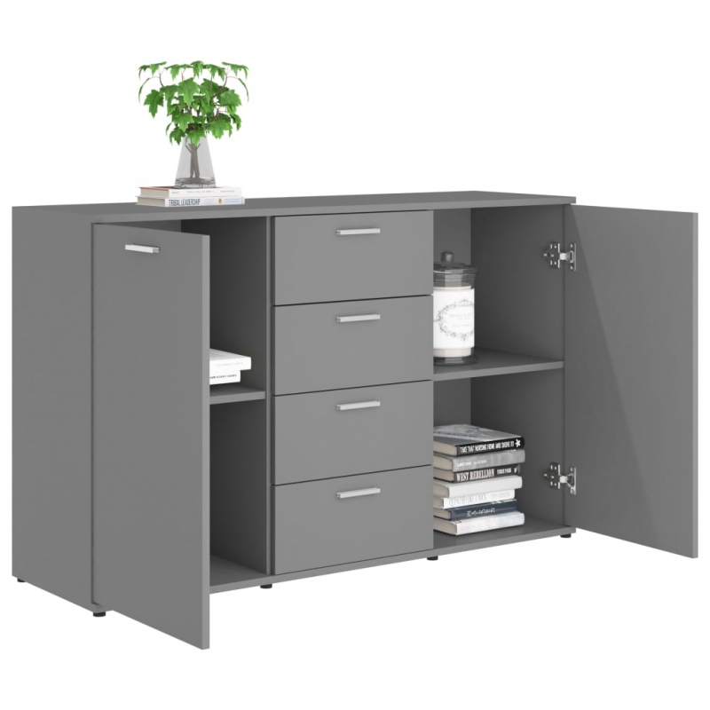 Sideboard Grau 120x35,5x75 cm Holzwerkstoff