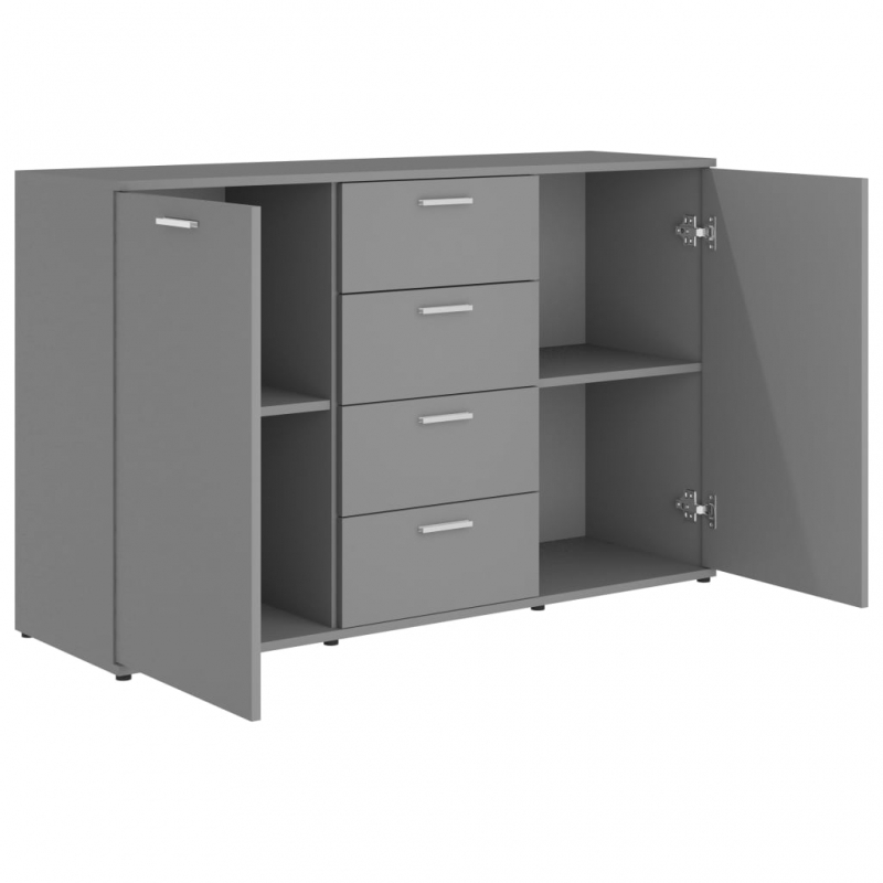 Sideboard Grau 120x35,5x75 cm Holzwerkstoff