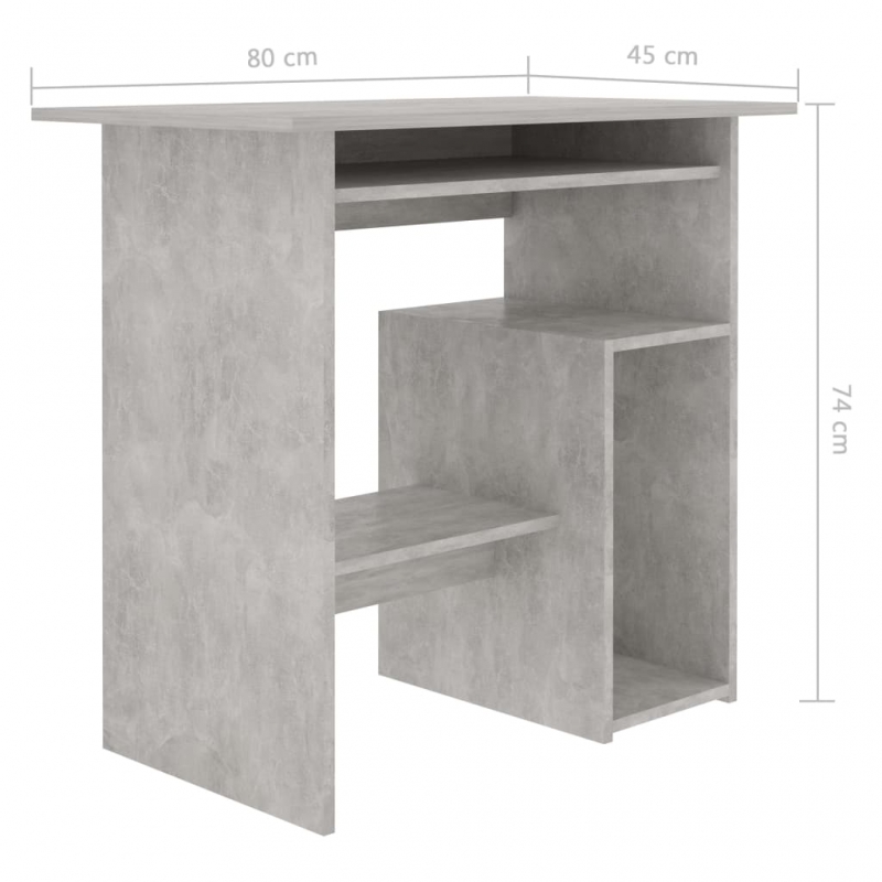 Schreibtisch Betongrau 80x45x74 cm Holzwerkstoff