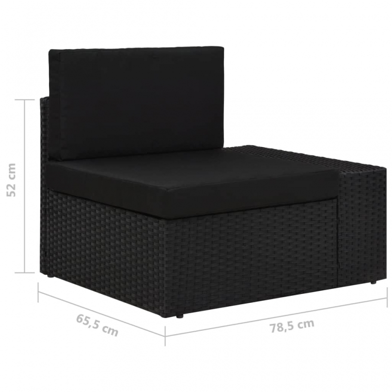 Modulares 2-Sitzer-Sofa Poly Rattan Schwarz