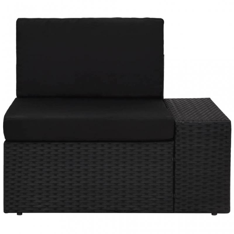 3-tlg. Garten-Lounge-Set Poly Rattan Schwarz