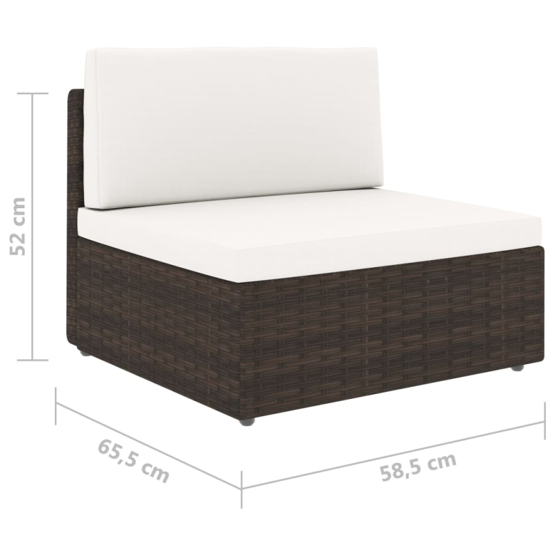 Modulares 2-Sitzer-Sofa Poly Rattan Braun