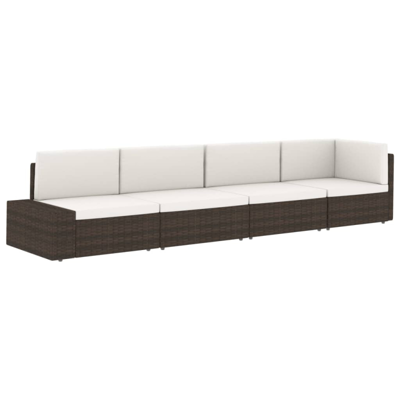 Modulares 2-Sitzer-Sofa Poly Rattan Braun