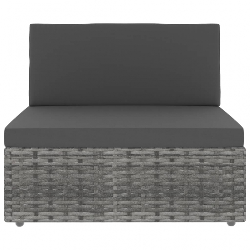 Modulares 2-Sitzer-Sofa Poly Rattan Grau