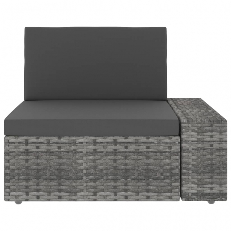 Modulares 2-Sitzer-Sofa Poly Rattan Grau