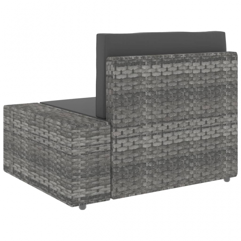 Modulares 2-Sitzer-Sofa Poly Rattan Grau