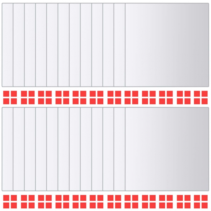 48-tlg. Spiegelfliesen-Set Quadratisch Glas