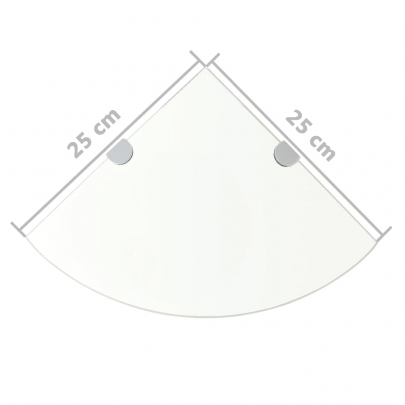 Eckregale 2 Stk. mit Verchromten Halterungen Glas Transparent