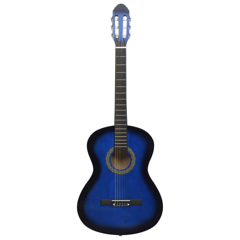 12-tlg. Klassikgitarren-Set für Anfänger Blau 4/4 39