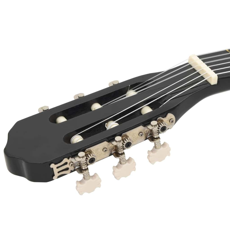 Klassikgitarre für Anfänger Schwarz 4/4 39 Lindenholz